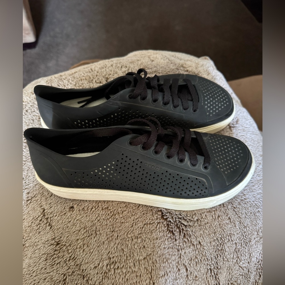 CROCS Men's Black Perforated Sneakers